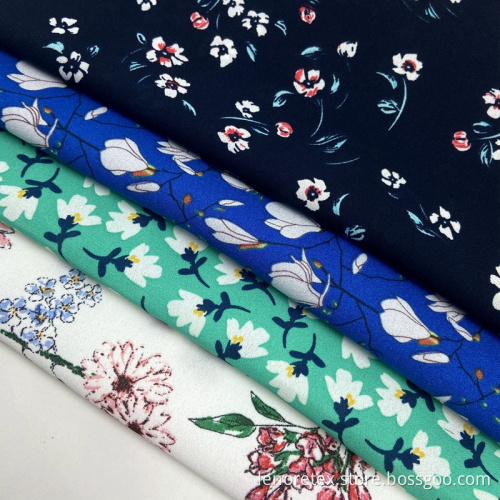 Polyester Vävd Moss Crepe Små blommig tryckt tyg